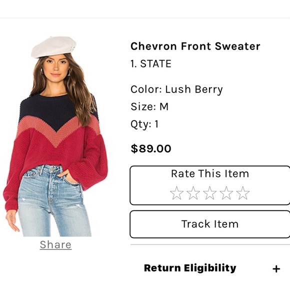 chevron front sweater by 1. State from Revolve - Picture 2 of 6